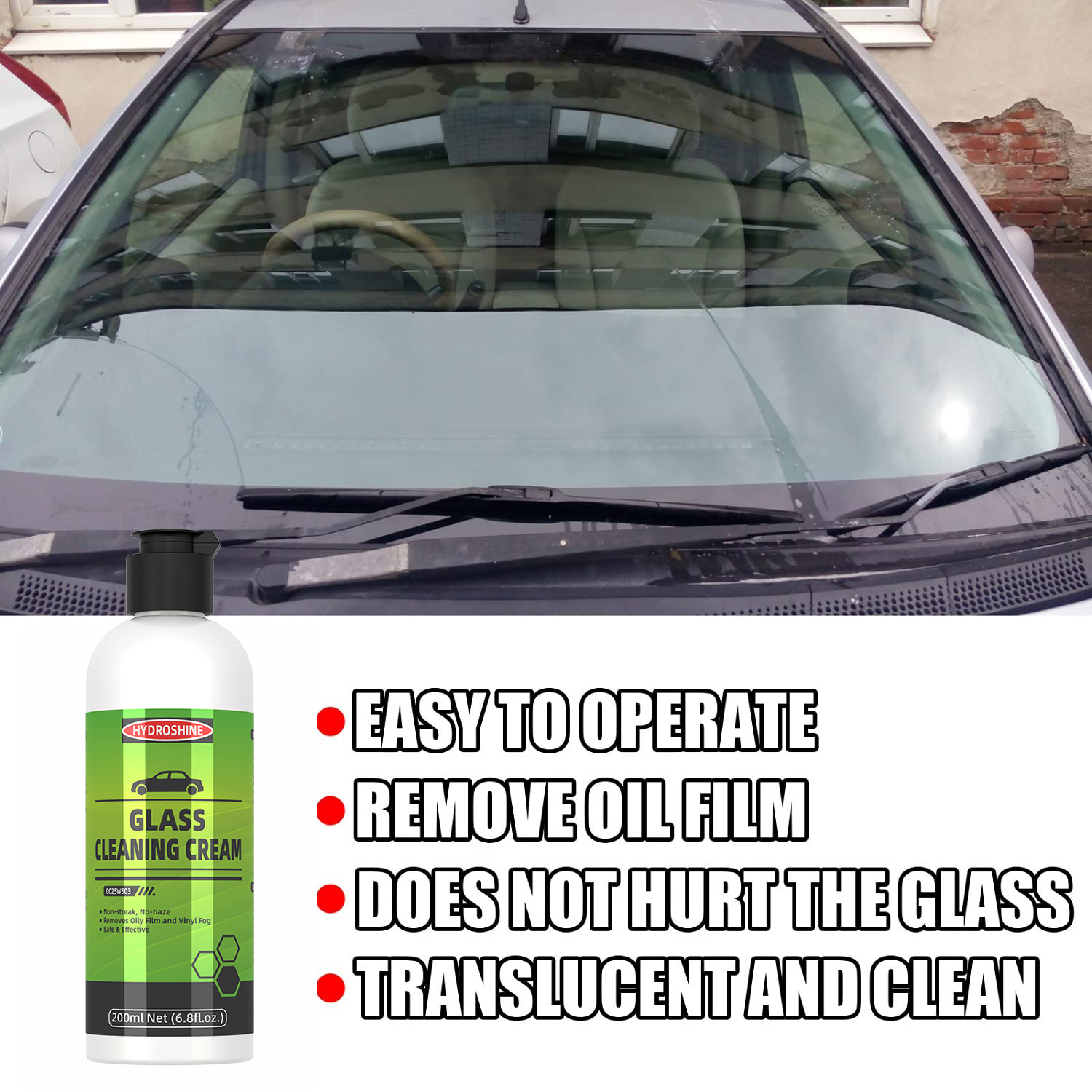 Hydroshine Car Glass Oil Film  - огляд і ціна Glass Cleaner Streak